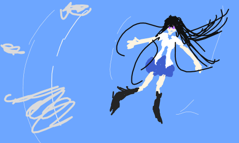 紫色眼睛的长发美少女